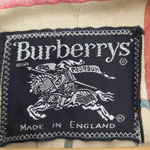 バーバリーズ BURBERRYS 80S commuter 2 英国製 裏地チェック 比翼 ステンカラー コート レディース FREE
