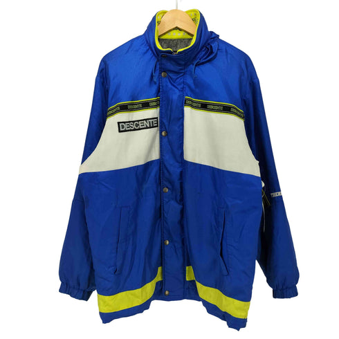 デサント descente ロゴワッペン マルチカラー ナイロン フードイン ジャケット メンズ M-L
