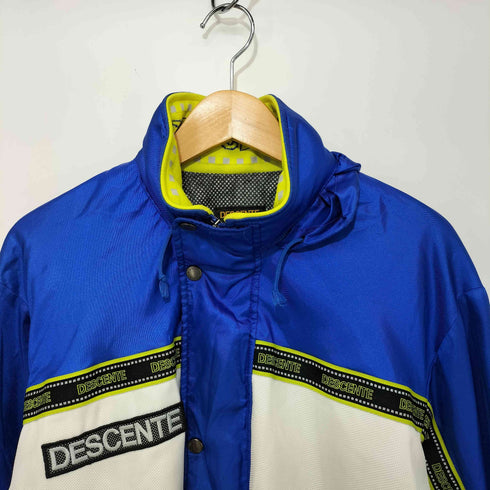 デサント descente ロゴワッペン マルチカラー ナイロン フードイン ジャケット メンズ M-L