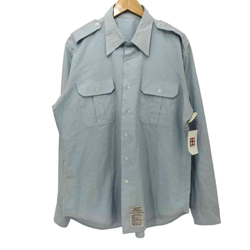 ユーエスエアーフォース U.S. AIR FORCE 00S 01年製 SHIRT MAN'S LONG SLEEVE エポレット フラップポケット L/S シャツ メンズ 17×36