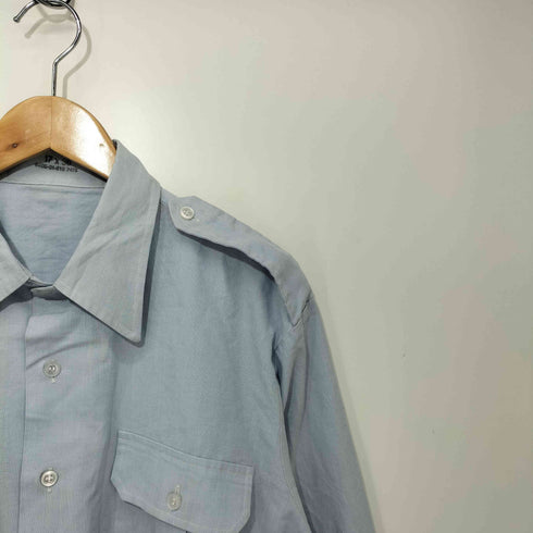 ユーエスエアーフォース U.S. AIR FORCE 00S 01年製 SHIRT MAN'S LONG SLEEVE エポレット フラップポケット L/S シャツ メンズ 17×36