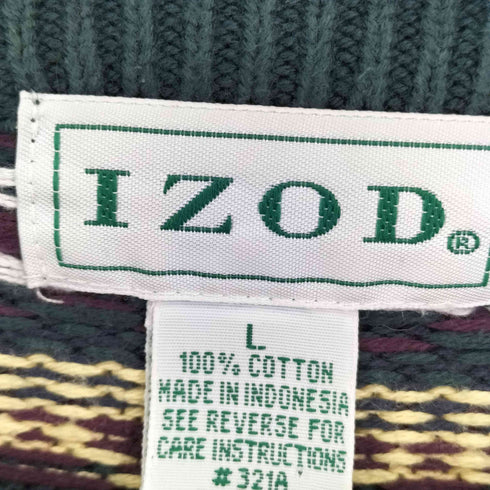 アイゾッド IZOD 総柄 コットンセーター メンズ L