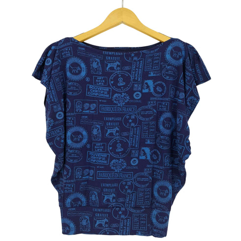 アニエスベー agnes b. b.forever レーヨンエステル テキスタイル ボートネックTシャツ レディース JPN:1