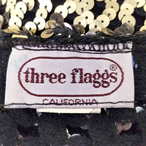 THREE FLAGGS スパンコールカーディガン レディース