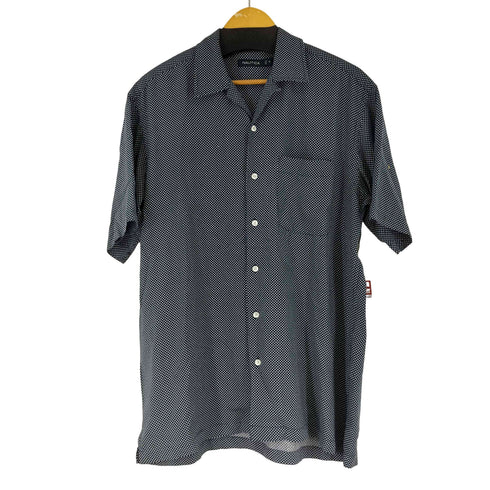 ノーティカ NAUTICA ドット シルク オープンカラー シャツ メンズ M