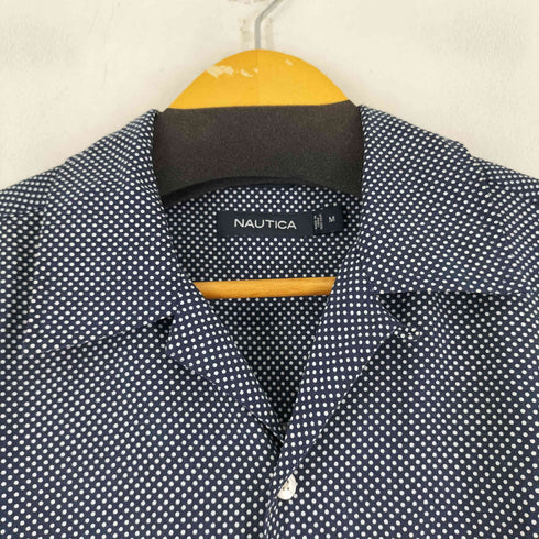 ノーティカ NAUTICA ドット シルク オープンカラー シャツ メンズ M