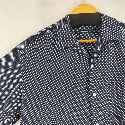 ノーティカ NAUTICA ドット シルク オープンカラー シャツ メンズ M