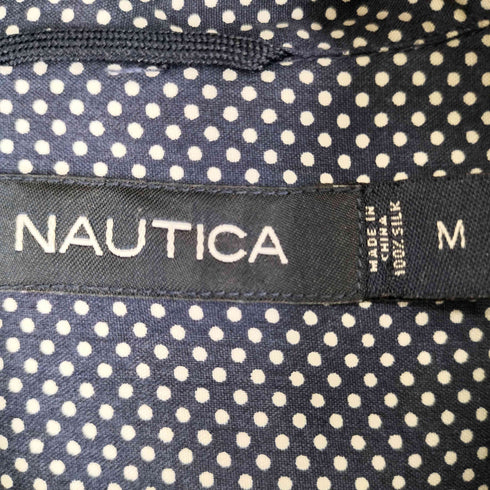 ノーティカ NAUTICA ドット シルク オープンカラー シャツ メンズ M