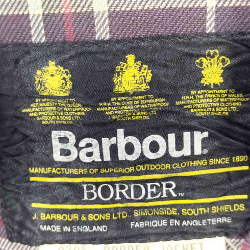 バブアー Barbour 90S 英国製 3ワラント BORDER JACKET ボーダー オイルドジャケット 93年製 メンズ C44/112cm