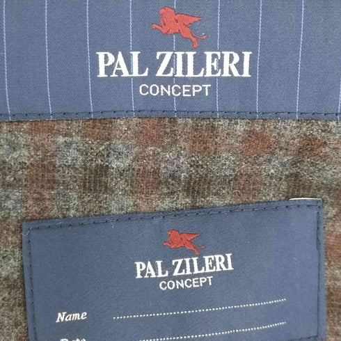 パルジレリ PAL ZILERI カシミヤ混 チェック柄2Bテーラードジャケット メンズ EUR:48
