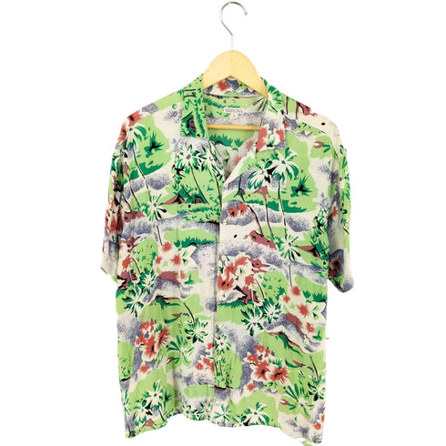 メローナ MERONA レーヨンアロハシャツ メンズ import:L