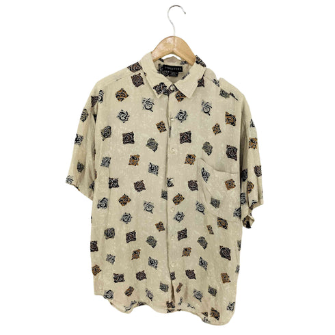 ストラクチャー STRUCTURE 香港製 総柄 レーヨンシャツ メンズ import:L
