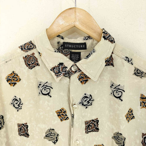 ストラクチャー STRUCTURE 香港製 総柄 レーヨンシャツ メンズ import:L