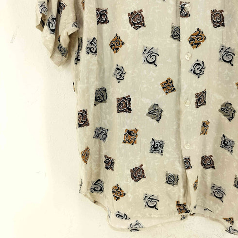 ストラクチャー STRUCTURE 香港製 総柄 レーヨンシャツ メンズ import:L
