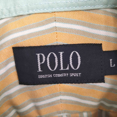 ポロ Polo ロゴ刺繍 ストライプボタンダウンシャツ メンズ L