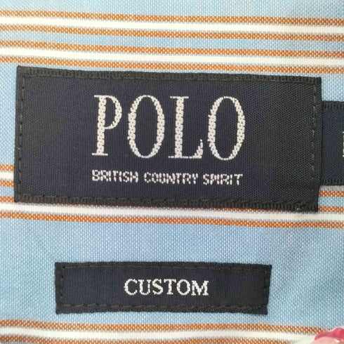ポロ Polo ロゴ刺繍 ストライプボタンダウンシャツ メンズ L