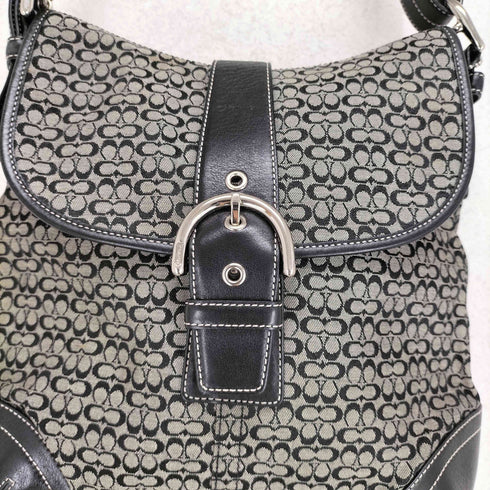 コーチ COACH シグネチャーロゴレザー切替ショルダーバッグ レディース