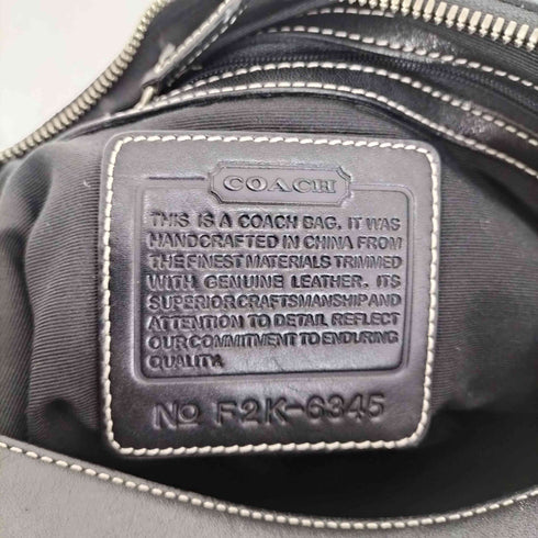 コーチ COACH シグネチャーロゴレザー切替キャンバスショルダーバッグ レディース