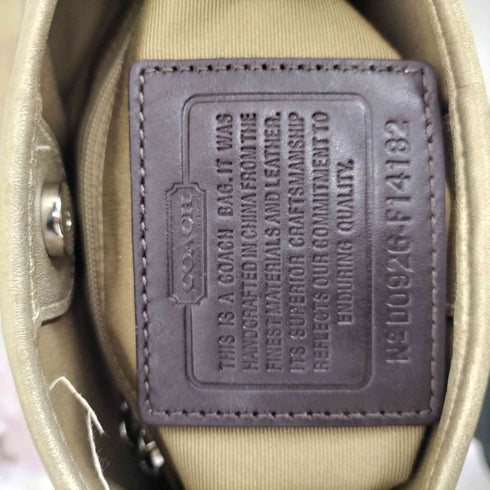 コーチ COACH シグネチャーロゴ ゴールドレザー切替キャンバスショルダーバッグ レディース