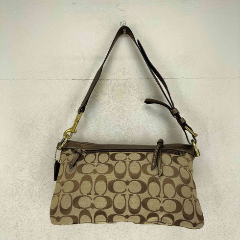 コーチ COACH シグネチャーロゴ ポケットデザインキャンバスショルダーバッグ レディース
