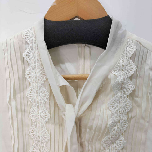 トッコクローゼット tocco closet ラインレース×ピンタックボウタイリボンプリーツワンピース レディース JPN:M