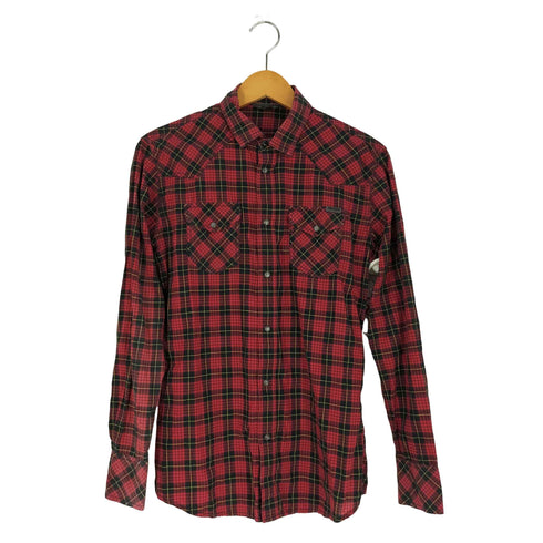 ディーゼル DIESEL ロゴパッチ スナップボタン チェック ウエスタンシャツ メンズ import:XS