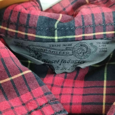 ディーゼル DIESEL ロゴパッチ スナップボタン チェック ウエスタンシャツ メンズ import:XS