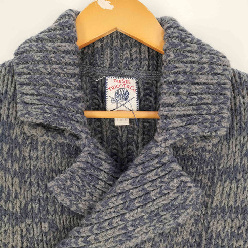 ディーゼル DIESEL レザーパッチ ウールアクリル ニットジャケット メンズ import:S
