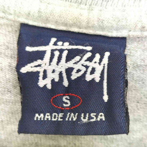 ステューシー Stussy 90S USA製 紺タグ プリント Tシャツ 袖&裾 シングルステッチ メンズ import:S