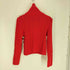 ザラ ZARA クリスマス レッド クロップド ウィーター ケーブル ニット セーター レディース import:M