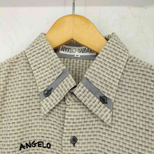 アンジェロガルバス ANGELO GARBASUS ウール混 チェック柄 ボタンダウン刺繍シャツ メンズ M