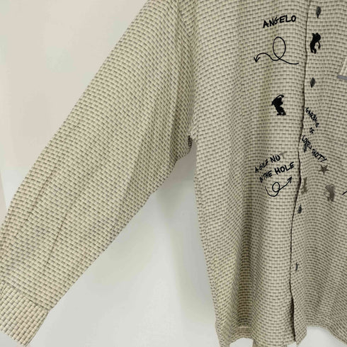 アンジェロガルバス ANGELO GARBASUS ウール混 チェック柄 ボタンダウン刺繍シャツ メンズ M