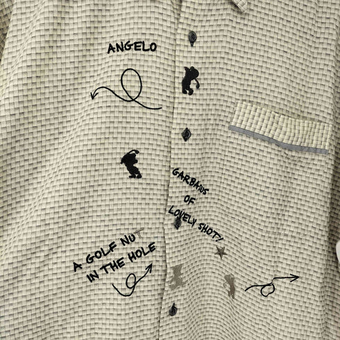 アンジェロガルバス ANGELO GARBASUS ウール混 チェック柄 ボタンダウン刺繍シャツ メンズ M