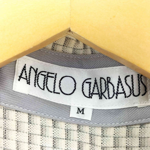 アンジェロガルバス ANGELO GARBASUS ウール混 チェック柄 ボタンダウン刺繍シャツ メンズ M