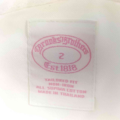 ブルックスブラザーズ BROOKS BROTHERS 刺繍ロゴ ボタンダウン 半袖シャツ レディース 2