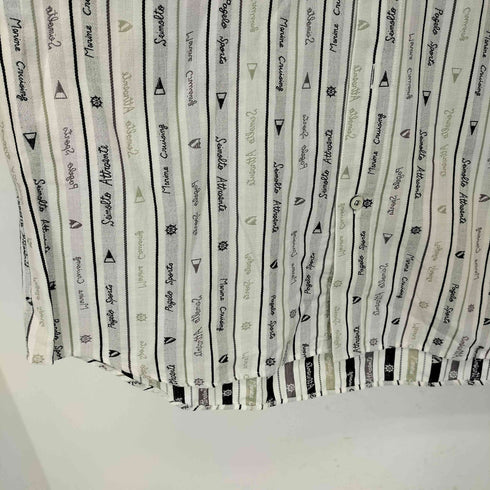 パジェロ PAGELO 刺繍ロゴ ストライプ 総柄 ボタンダウンシャツ メンズ L