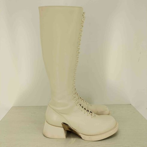 チャールズアンドキース CHARLES&KEITH デボン メタリックアクセントレースアップロングブーツ レディース EUR:37
