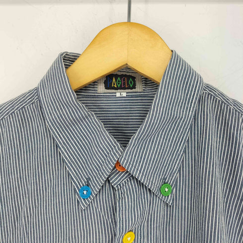 パジェロ PAGELO 刺繍ロゴ カラフルボタン ボタンダウンシャツ メンズ L