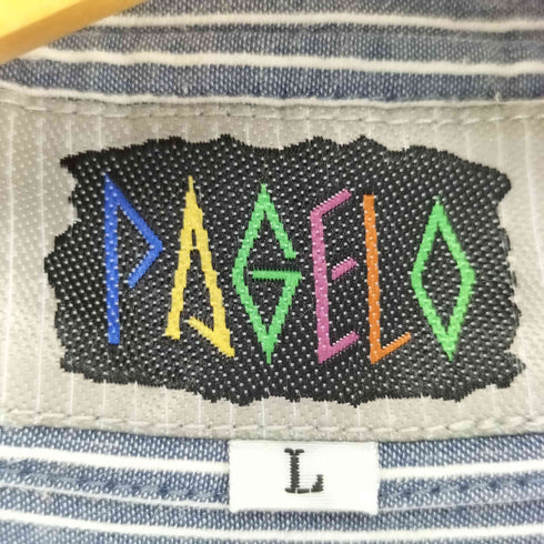 パジェロ PAGELO 刺繍ロゴ カラフルボタン ボタンダウンシャツ メンズ L