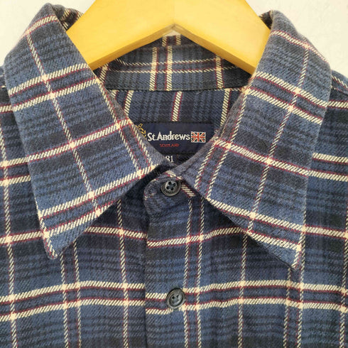 セントアンドリュース St. Andrews ロゴ刺繍 ネルシャツ メンズ L-81