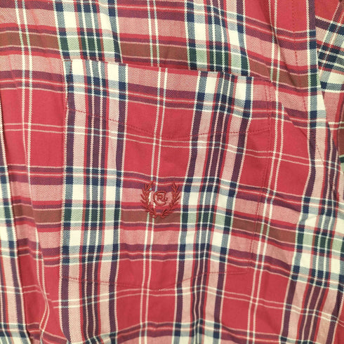 チャップスラルフローレン CHAPS RALPH LAUREN EXTRAFINE COTTON 刺繍ロゴ ボタンダウンチェックシャツ メンズ L