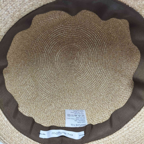 マチュアーハ mature ha. BOXED Hat ボックス ハット 麦わら 帽子 ボーラー ハット レディース