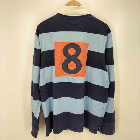 ポロバイラルフローレン Polo by RALPH LAUREN CUSTOM FIT 紋章 刺繍 ボーダー L/S ラガー シャツ メンズ import:L