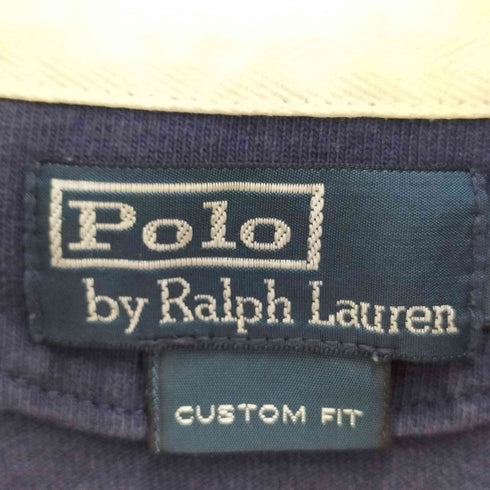 ポロバイラルフローレン Polo by RALPH LAUREN CUSTOM FIT 紋章 刺繍 ボーダー L/S ラガー シャツ メンズ import:L