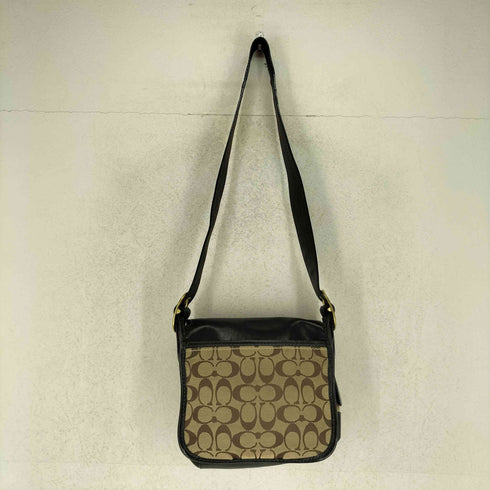 コーチ COACH シグネチャーロゴ レザー×キャンバス ショルダーバッグ レディース