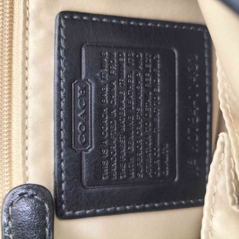 コーチ COACH シグネチャーロゴ レザー×キャンバス ショルダーバッグ レディース