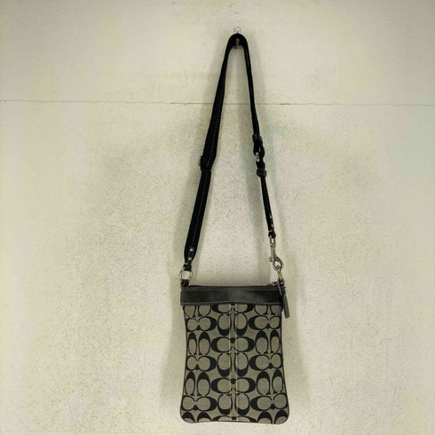 コーチ COACH シグネチャーロゴ レザー×キャンバス ショルダーバッグ レディース
