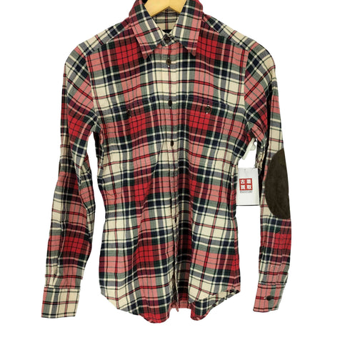 ラルフローレン RALPH LAUREN チェック柄 エルボーパッチ 長袖チェックシャツ レディース JPN:2
