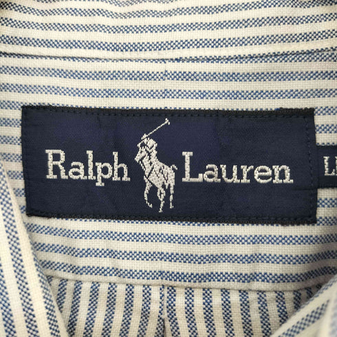 ラルフローレン RALPH LAUREN ポロベア刺繍 ボタンダウンストライプシャツ メンズ LL
