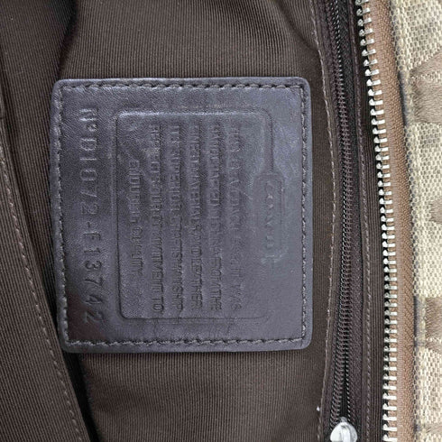 コーチ COACH シグネチャーロゴ レザー×キャンバス トートバッグ レディース